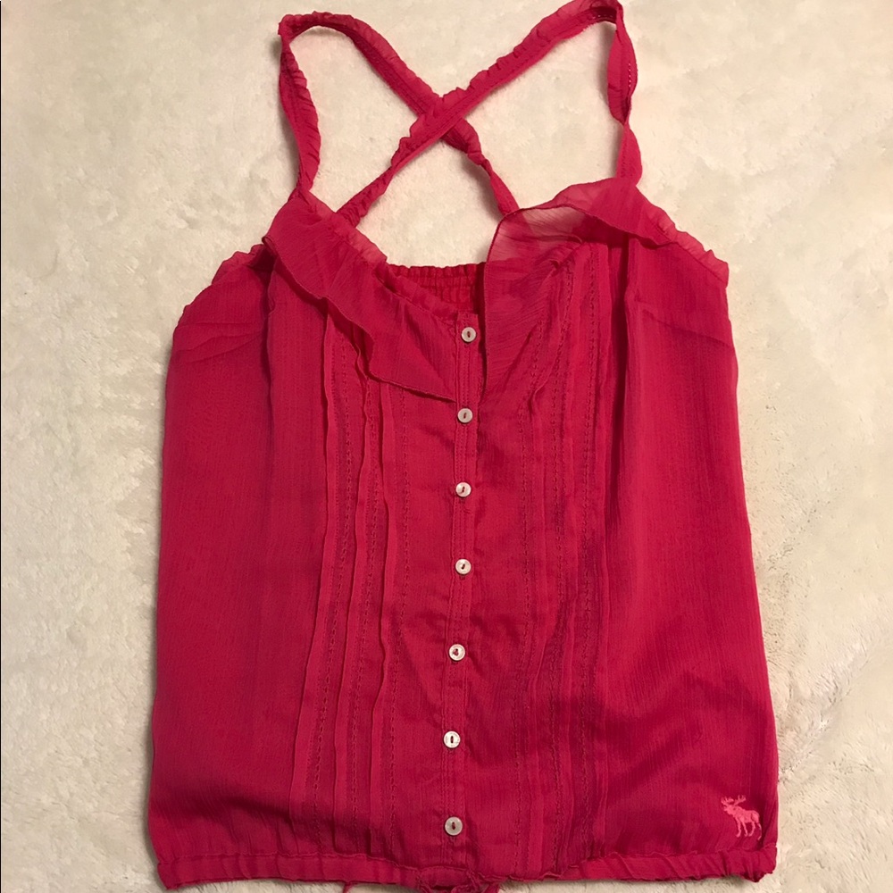Abercrombie & Fitch Pink Buttoned Tank Top